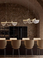 Lustre vagues en plexiglas blanc perforé, LED, 78 ou 118 cm