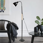 Lampadaire nordique à abat-jour cloche et col flexible, 120 cm