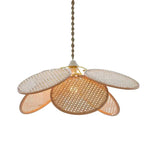 Suspension fleur en cannage de rotin à cinq pétales, Ø 30 à 60 cm
