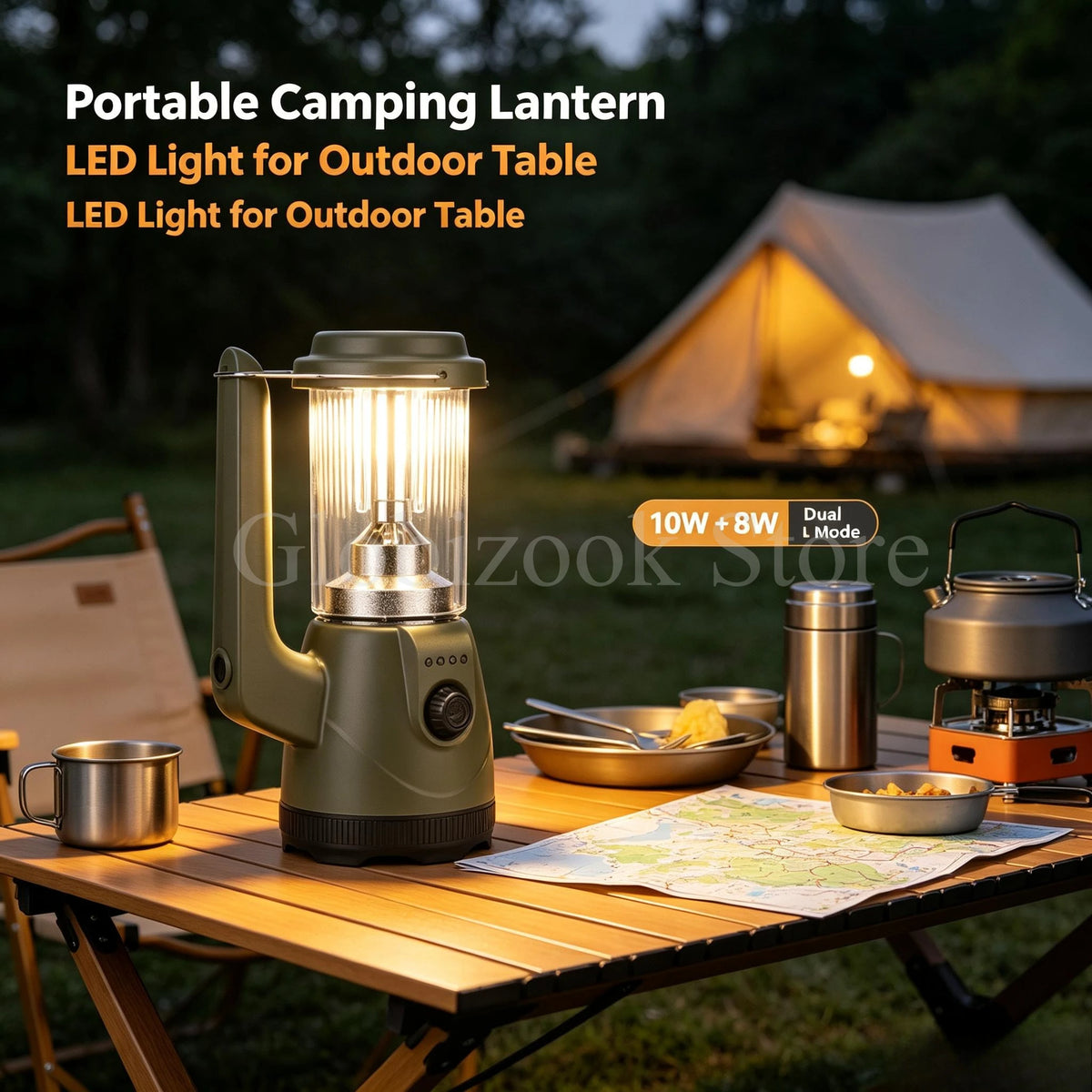 Lanterne portable LED rechargeable, lumière chaude ou froide