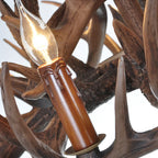 Lustre bois de cerf en résine, 4 à 9 chandelles E14, esprit chalet