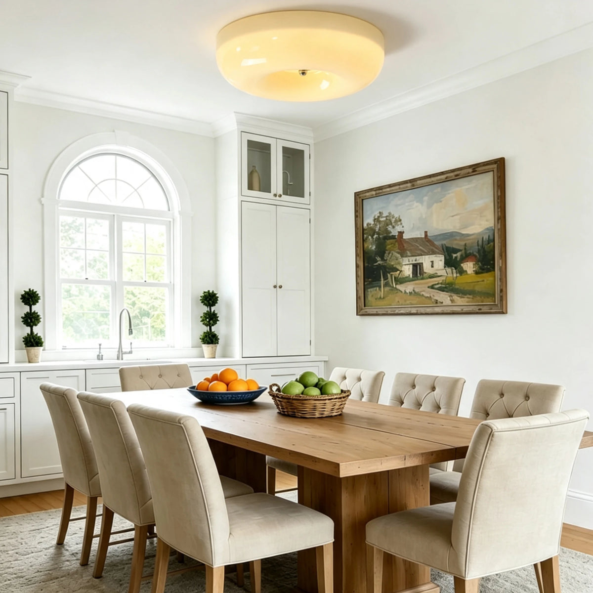 Salon, entrée, salle à manger : une rondeur apaisante