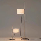 Lampadaire à abat-jour coulissant, bois, doré ou nickel brossé