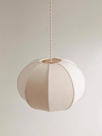 Suspension en toile forme citrouille, Ø 30 à 50 cm, câble tressé