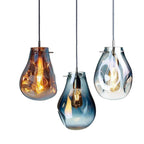 Suspension en verre bosselé façon goutte, Ø 20 cm, cinq teintes