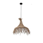 Lustre en corde de chanvre effilochée, Ø 40 à 100 cm, LED fournie