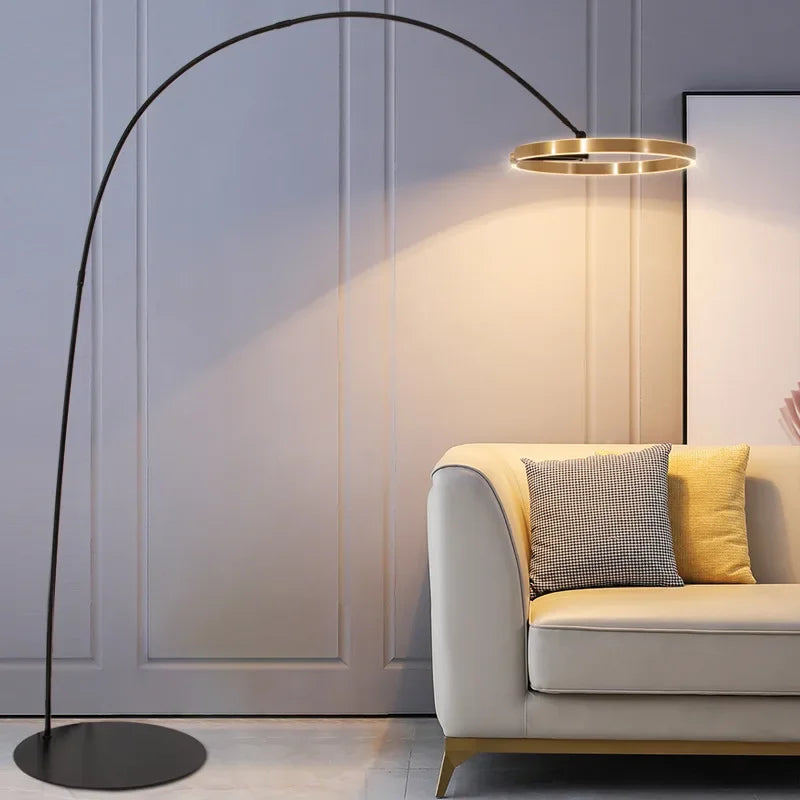 Lampadaire arc à anneau LED, cercle lumineux Ø 40 ou 60 cm
