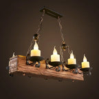 Suspension rustique en bois et lanternes de verre, 18 modèles