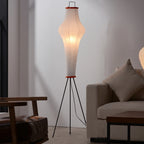 Lampadaire en papier de riz sur trépied, silhouette élancée 162 cm