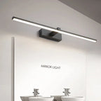 Applique murale LED miroir à barre déportée, blanche, noire ou dorée