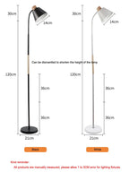 Lampadaire liseuse nordique à cône et touches de bois, 120 cm