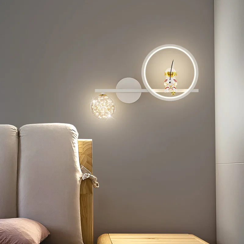 Applique murale astronaute LED pour chambre d'enfant, ciel étoilé