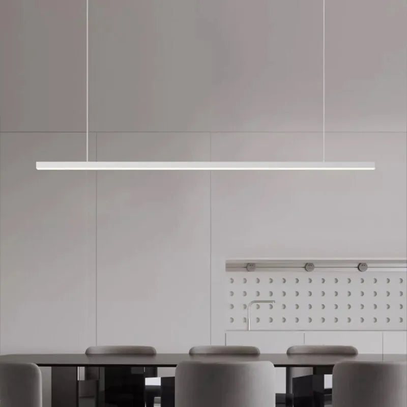 Suspension LED barre extra-fine 2,5 cm, 80 à 120 cm, noire ou blanche