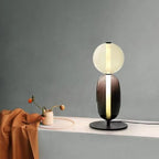 Lampadaire à globes de verre coloré empilés, ampoules LED fournies