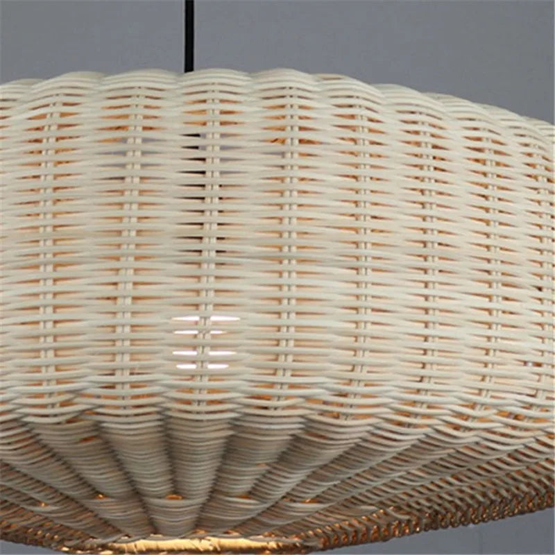 Suspension galette en rotin tressé, de 40 à 80 cm de diamètre