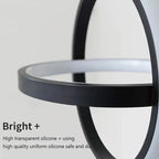 Lustre LED noir à anneaux croisés, 1 ou 3 lumières suspendues