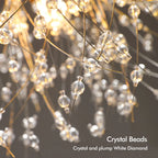 Plafonnier pissenlit à perles effet cristal, doré ou argenté, Ø 55 cm