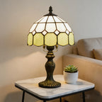 Lampe Tiffany en verre teinté vert tendre, abat-jour Ø 20 cm