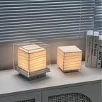 Lampe cube en papier de riz sous verre, à poser, murale ou suspendue