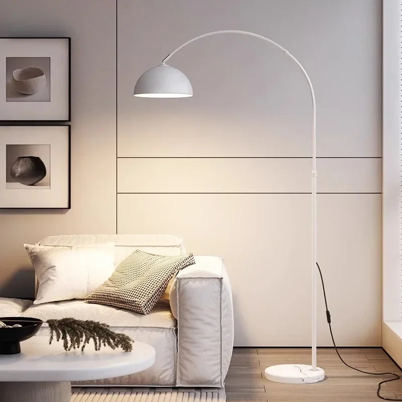 Lampadaire arc à dôme métal, hauteur réglable de 145 à 180 cm