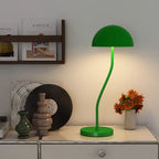 Lampadaire champignon à tige ondulée, blanc, vert, jaune ou rouge