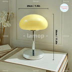 Lampe champignon en verre ovale sur tige chromée, 20 cm de diamètre