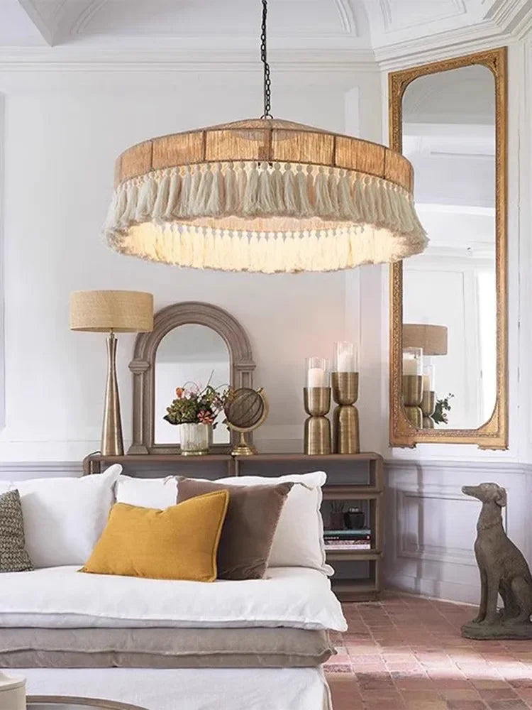 Un luminaire textile pour chambre et salon bohème