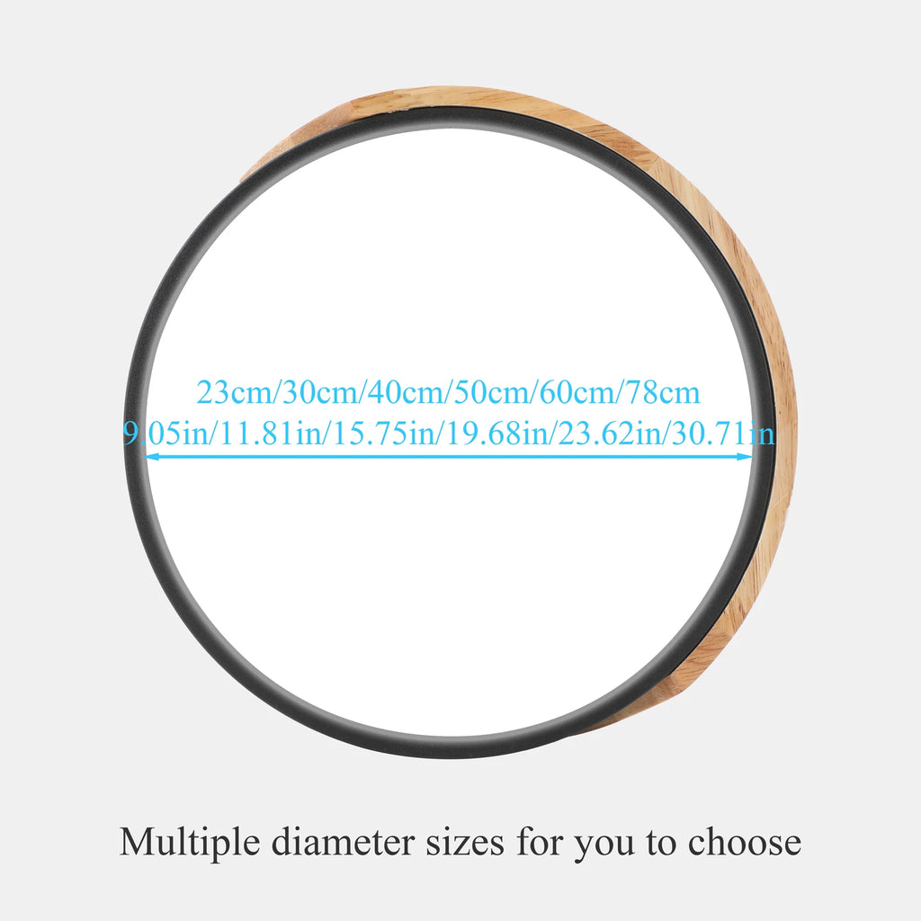 Petit plafonnier LED rond 23 cm, bois et métal coloré, huit coloris
