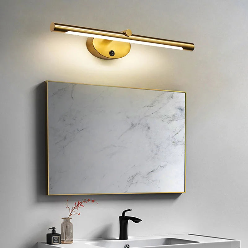 Applique murale LED tube sur platine ovale, interrupteur intégré