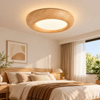 Plafonnier LED rond effet bois Ø 38 cm, 24 W, trois teintes réglables