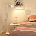 Lampadaire nordique à abat-jour cloche et col flexible, 120 cm