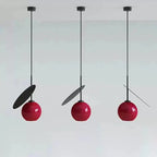 Lustre cerise, globes en verre et disque métal, 1 ou 2 lumières
