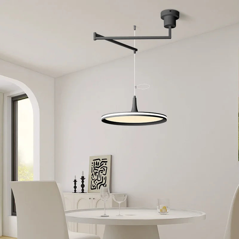Suspension à disque LED et bras pivotant, du Ø 30 au Ø 50 cm