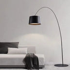 Lampadaire arc 220 cm à abat-jour tambour, LED fournie, 4 coloris