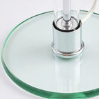 Lampe Bauhaus en verre opalin et chrome, tirette, Ø 18 x H 36 cm