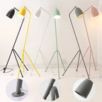 Lampadaire trépied à tête obus orientable, noir ou blanc, 133 cm
