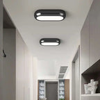 Plafonnier LED linéaire effet noyer, noir ou blanc, 30 à 120 cm