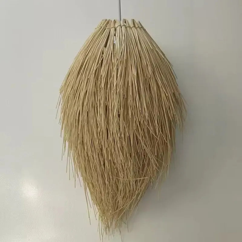 Lustre hérisson en paille Ø 35 x H 50 cm, blanc ou naturel