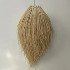 Lustre hérisson en paille Ø 35 x H 50 cm, blanc ou naturel