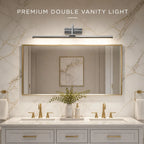 Applique miroir LED chromée orientable, trois teintes, 40 ou 60 cm