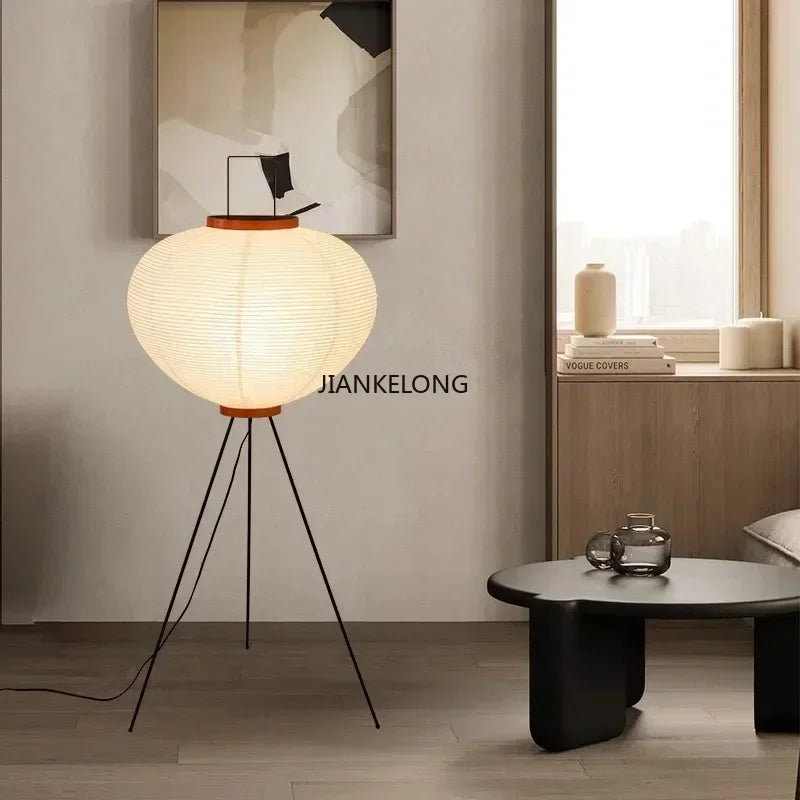 Lampadaire globe en papier de riz de 120 cm