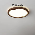 Plafonnier LED extra-plat effet bois, carré ou rond de 50 cm, 48 W