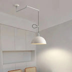 Suspension déportée dôme Ø 35 cm à bras rotatif, noir, blanc ou chromé