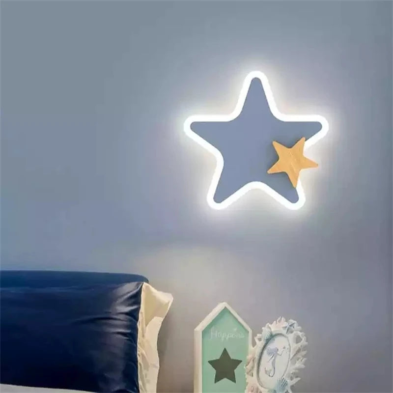 Applique murale fusée, étoile ou lune LED pour chambre d'enfant