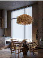 Lustre chaume en rotin effilé, quatre diamètres de 40 à 80 cm