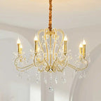 Lustre en cristal à bougies, blanc ou doré, de 6 à 12 lumières E14