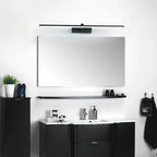 Applique murale LED miroir à barre déportée, blanche, noire ou dorée