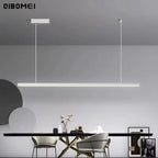 Suspension LED barre extra-fine 2,5 cm, 80 à 120 cm, noire ou blanche