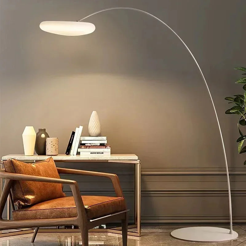 Lampadaire arc à abat-jour nuage, LED 24 ou 36 W, noir ou blanc