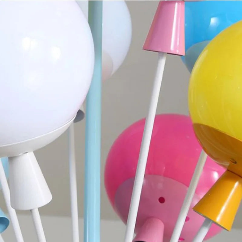 Lustre ballons et maison volante pour chambre d'enfant, 6 ou 8 feux